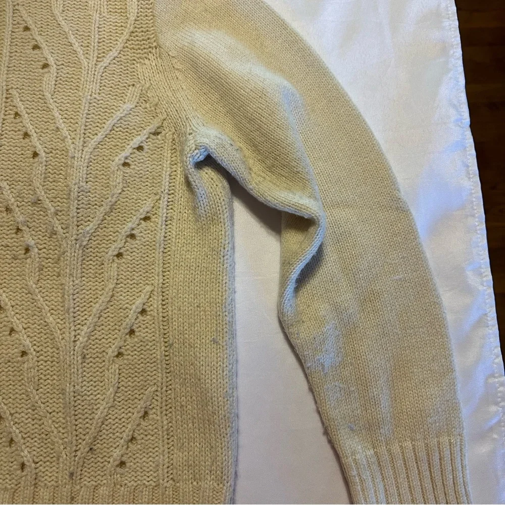 J. Crew Cream Cable Crewneck Sweater